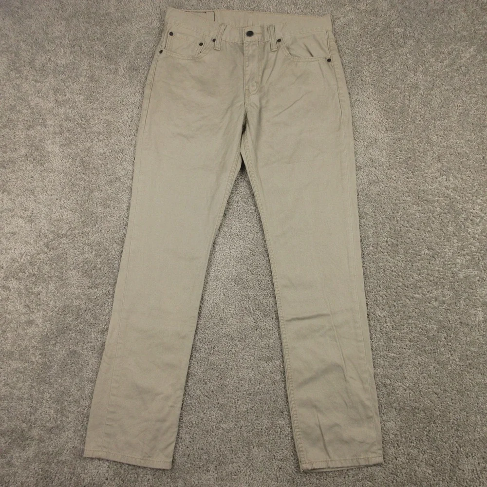 Levis Pants Mens 32x32 Beige Khaki 511 Slim Straight All Cotton 5 Pocket Chino